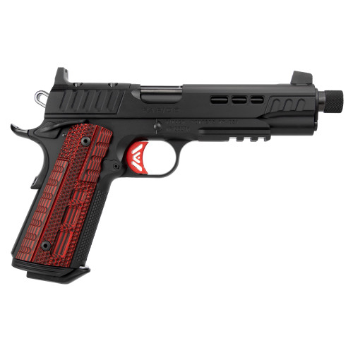 Kimber Rapide Heat 9mm, 5" Threaded Barrel, Black, Black/Red G10 Grips, 8rd - 1911 Guns | The Gun Shop