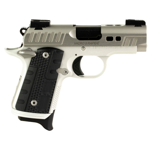 Kimber Micro 9 Rapide Frost 9mm, 3.15" Barrel, Silver, G10 Grip, 7rd - 1911 Guns | The Gun Shop