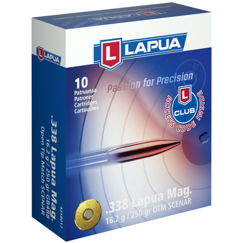 Lapua Scenar 338 Lapua, 250gr, Open Tip Match, 10rd Box - Ammo | The Gun Shop