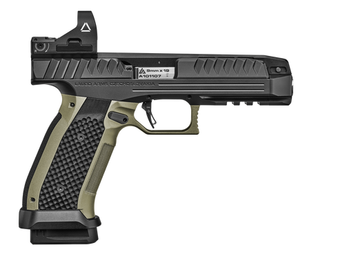Laugo Alien Full Kit 9mm, 4.8" Threaded Barrel, Black/Green, 17rd - 3 Gun Competition | The Gun Shop