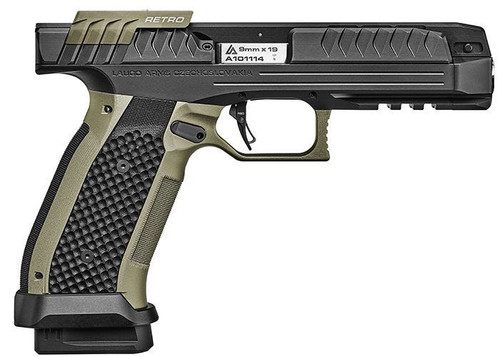 Laugo Alien Retro 9mm, 4.8" Barrel, Black/Green Finish, 17rd - 3 Gun Competition | The Gun Shop