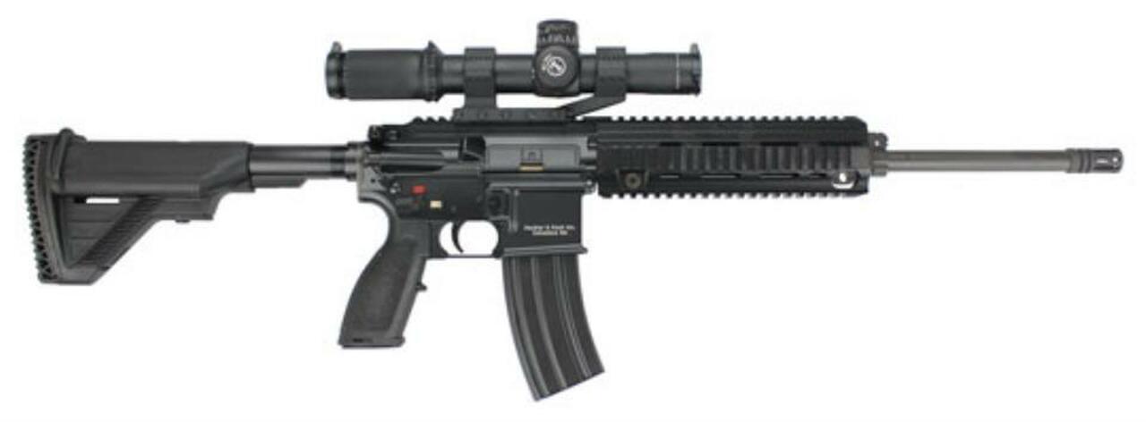 HK MR556, 5.56mm Package 16.5" Barrel, 1- 30rd magazineLeupold Mark 8 CQBSS 1.1 8X24mm Scope, Mounted