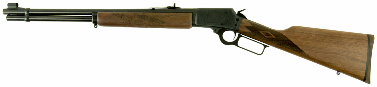Marlin 1894, Lever Action, 45 Long Colt, 20", Blued, Straight Walnut, Right Hand, Semi-Buckhorn, Hood Front, 10rd