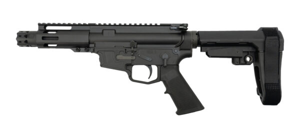 MCM DS9-S Pistol, 9mm, Rear Charging, 5" Barrel, MP5 Mag, Black Cerakote