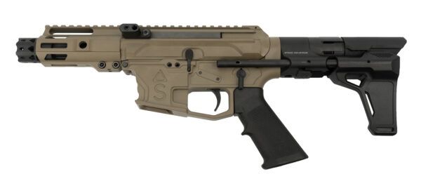 MCM DS9-S Side Charging Pistol, 9mm, 4.5", 33rd Glock Mag, FDE Cerakote