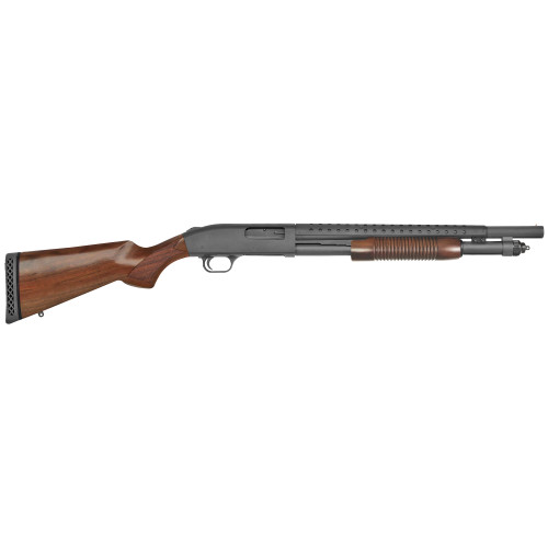 Mossberg 590 Retrograde 12 Ga, 18.5" Barrel 3" Chamber, Wood Stock, 7rd - Firearm | The Gun Shop