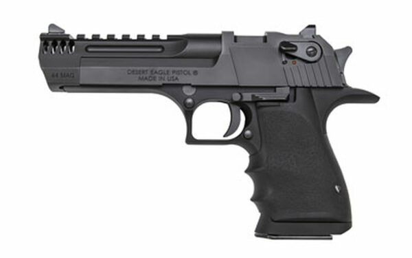 mrde44l5imb_2__30532.1579298540 Magnum Research Desert Eagle L5 44 Mag, 5" Barrel w/Integral Muzzle Brakel, Black Finish, Hogue Soft Rubber Grips w/Finger Grooves, 8Rd Mag
