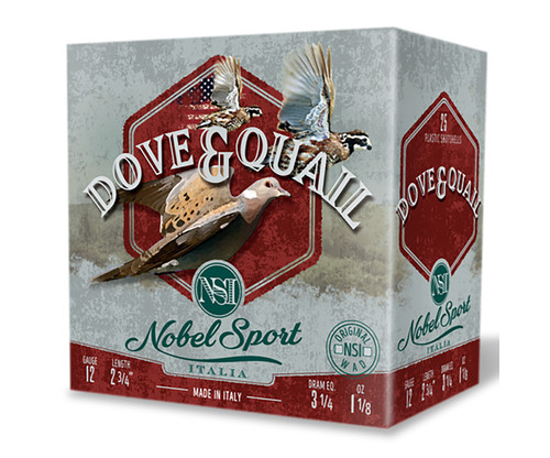 Nobel Sport Dove & Quail 12 Ga, 2.75", 1 1/8 oz, 7.5 Shot, 250rd Box - Ammunition | The Gun Shop