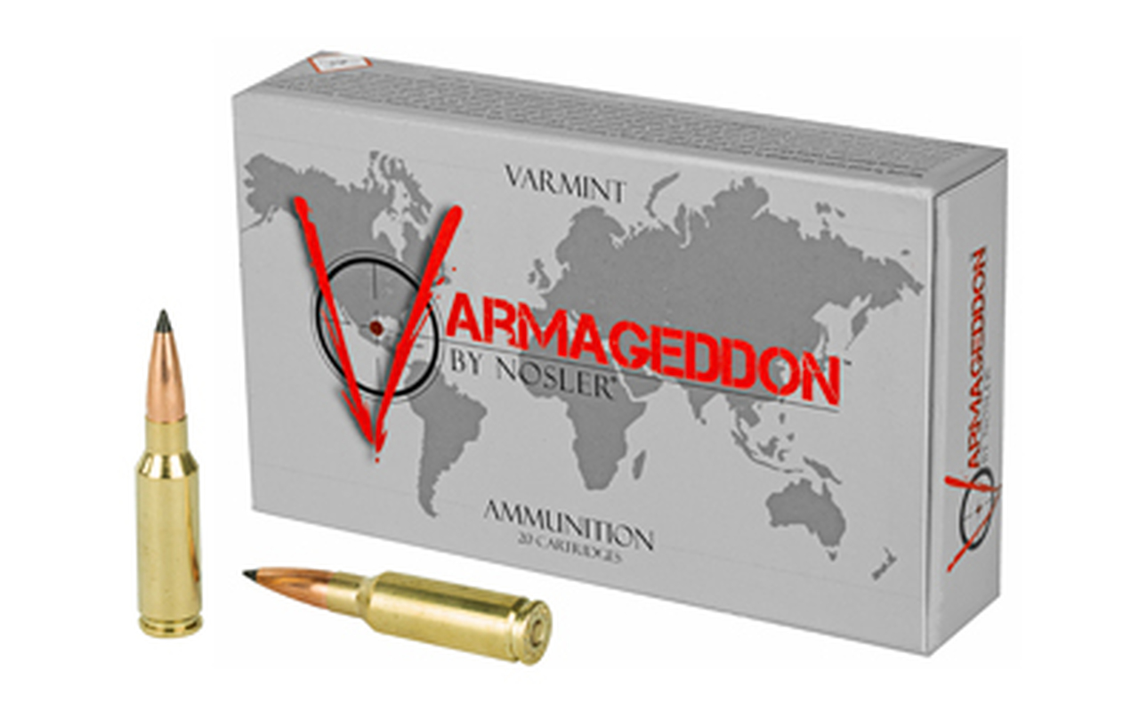 Nosler Varmageddon 6.5mm Grendel 90gr, Flat Base Tip, 20rd Box