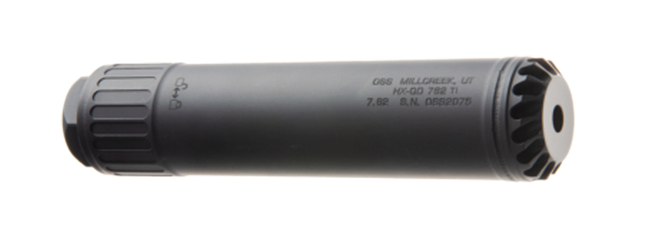 OSS Helix QD 7.62 Titanium Suppressor, 7.2" Length, Black