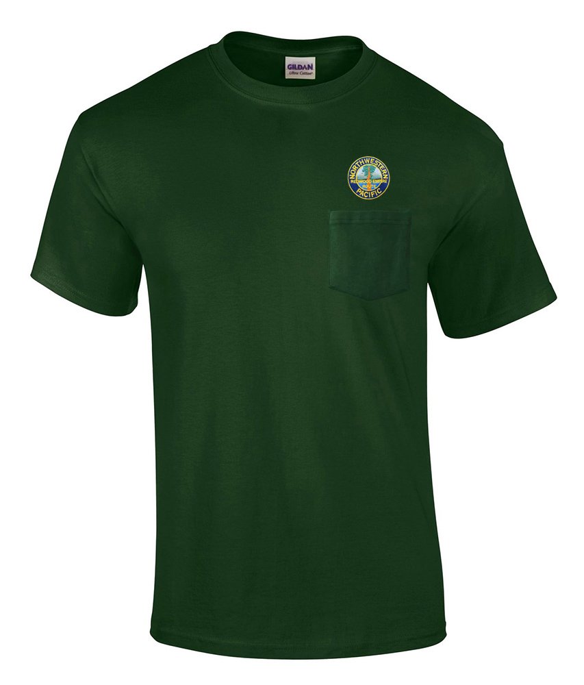 Northwestern Pacific Railroad Embroidered Pocket Tee [p80] - Daylight Sales