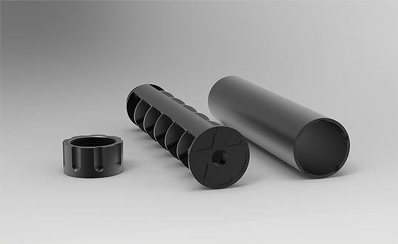 Texas Silencer Company Scoundrel .22 Rimfire Silencer, 5.2" Length, 1/2x28, Black