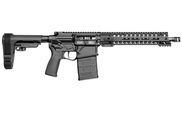 POF Rogue 308 Win Pistol, 12.5" Stainless Barrel, 11" Rail, Mid-Length DI, Lo Pro Block, Black