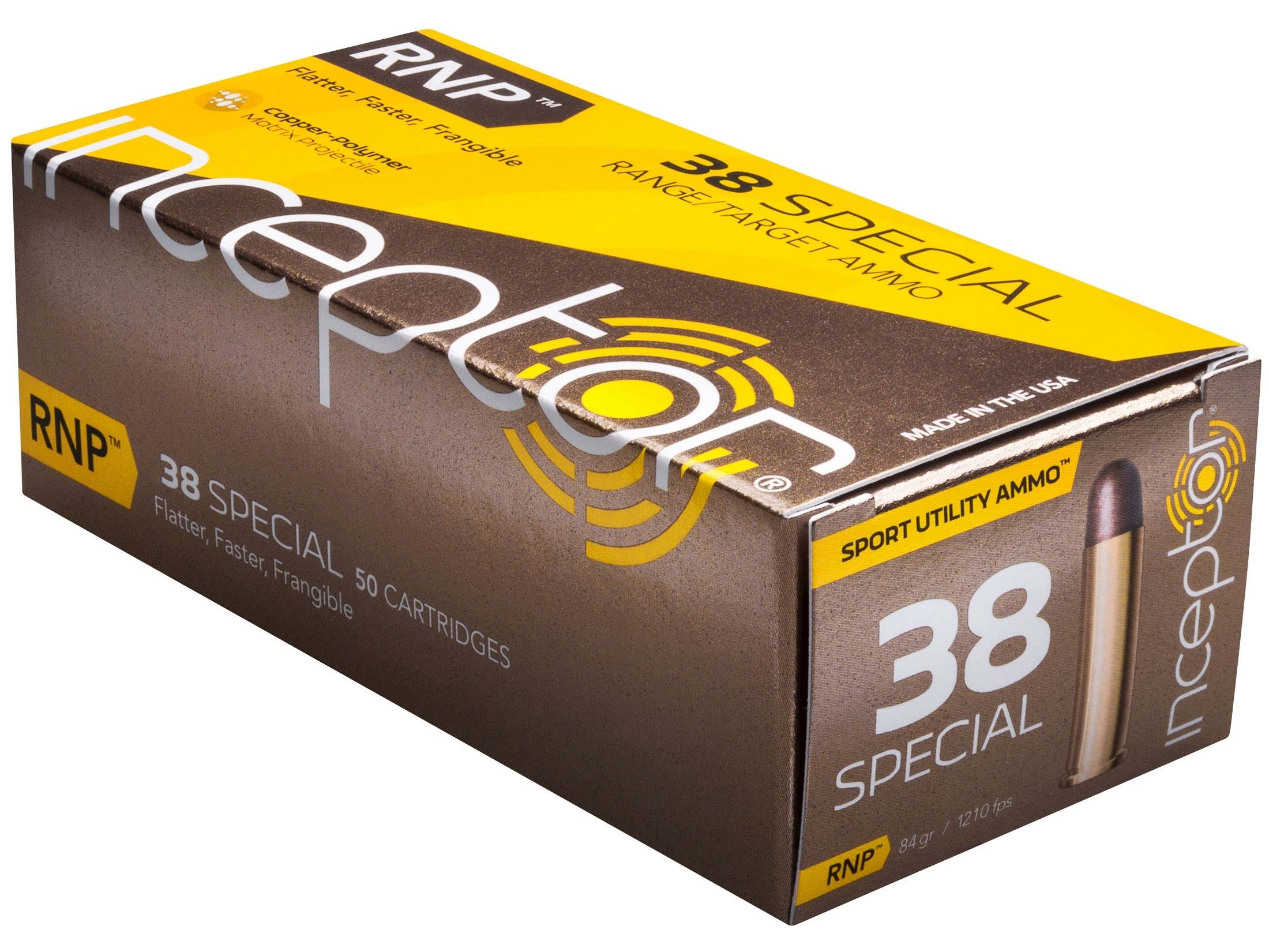 Inceptor Sport Utility .38 Special 84 Gr. RNP Frangible- Lead-Free- Box ...