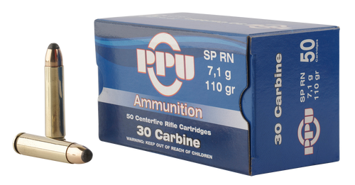 PPU Standard 30 Carbine, 110gr, Soft Pointed Nose, 50rd Box - Ammo | The Gun Shop