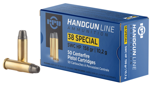 PPU Defense 38 Special, 158gr, Semi-Wadcutter Hollow Point, 50rd Box - Ammo | The Gun Shop