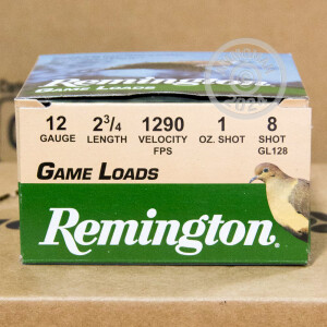 250 Rounds of 12 Gauge 2-3/4" 1 oz. Remington #8 Shot Ammo at AmmoMan.com
