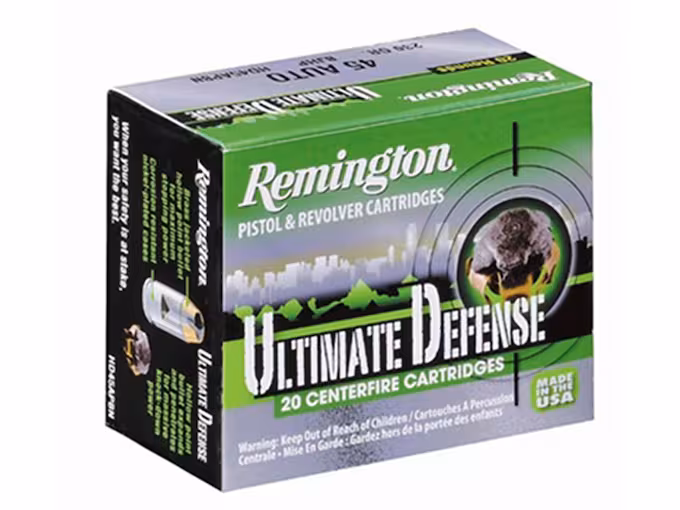 Remington HD Ultimate Defense Ammo 380 ACP 102 Grain Brass Jacketed