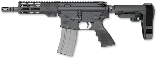 Rock River Arms LAR-15 A4 AR-15 Pistol 223/5.56 NATO 7" Black Hogue Rubber SBA3 Tactical Arm Brace