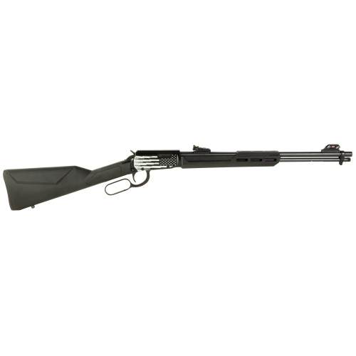 Rossi Rio Bravo 22 WMR, 20" Barrel, Black, Lightning US Flag Engraving, 12rd - Firearm | The Gun Shop