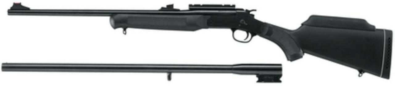 Rossi Braztech Interchangeable Barrels on One Action 12 Ga 28" Blued Barrel and 22LR 23" Blued Barrel on Synthetic Stock