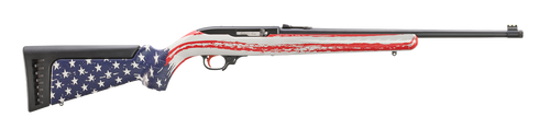 Ruger 10/22 Collector's Series 22 LR, 18.5" Threaded Barrel, American Flag Camo, Black Rec, 10rd - Collector Guns | The Gun Shop