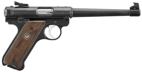 Ruger Mark IV 75th Anniversary 22 LR, 5.58" Barrel, Black, Wood Laminate Grip, 10rd - Exclusive Guns | The Gun Shop