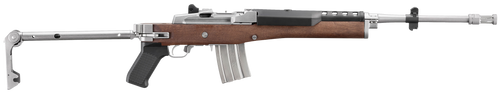 Ruger Mini-14 Tactical 223 Rem/5.56x45mm, 18.5" Threaded Barrel, Walnut, Stainless Stock, Black Grip, 20rd - Featured | The Gun Shop