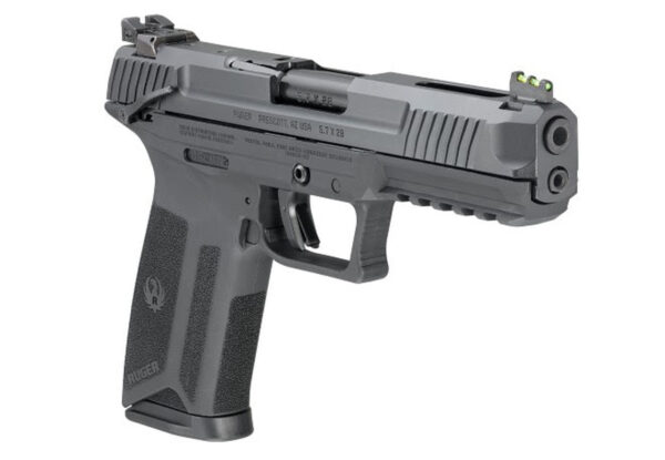 Ruger-57 5.7x28mm, 4.9" Barrel, Fiber Optic Front, Black, 10rd Mag