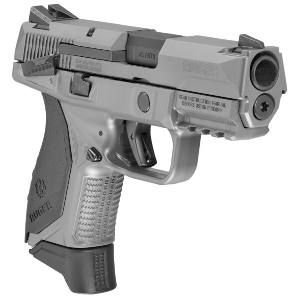 Ruger American Pistol Striker Fired, 45 ACP, 3.75" Barrel, Manual Safety, Polymer Frame, Gray Finish, (3) 7rd Mags, 3 Dot Sights