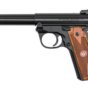 Ruger Mark IV 22/45 .22 LR, 5.5" Barrel, Blued, Wood Grips, 10rd