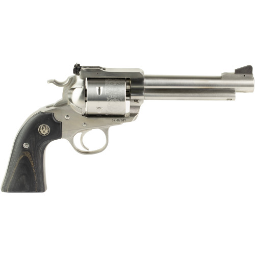 Ruger Blackhawk Bisley 357 Magnum/9mm, 5.5" Barrel, Stainless Steel, Black Laminate Wood Grip, 6rd - Firearm | The Gun Shop