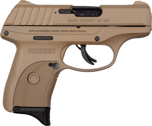 Ruger EC9S 9mm, 3.12" Barrel, Davidsons Dark Earth Cerakote, Manual Safety, 7rd - Concealed Carry Guns | The Gun Shop