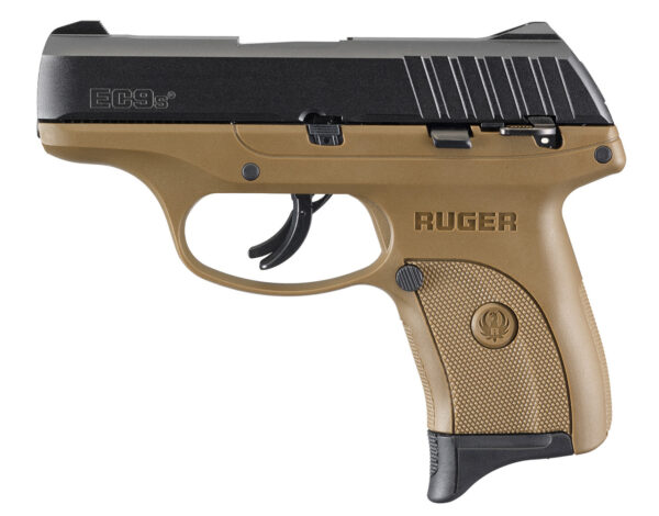 Ruger EC9s 9mm, 3.12" Barrel, Fixed Sights, Manual/Trigger Safety, FDE, 7rd