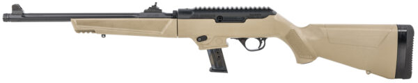 Ruger, PC Carbine 9mm, 16.12" Threaded Fluted Barrel, FDE, 10rd