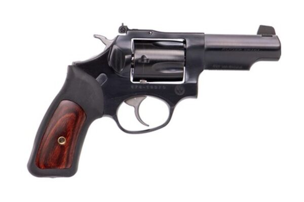 Ruger SP101 .357 Magnum, 3" Blued Half Lug Barrel, 5rd, Black Rubber Grips W/Wood Insert