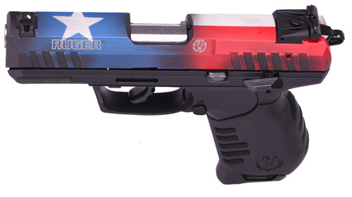 Ruger SR22 22 LR, 3.5" Barrel, Texas Flag Slide, Black Frame, 10rd - Collector Guns | The Gun Shop