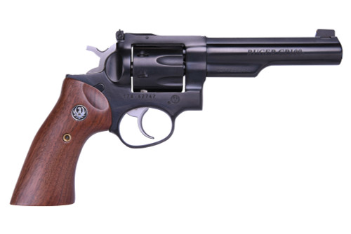 Ruger GP100 327 Federal Magnum, 5" Barrel, Blued Frame, Walnut Grip, 7rd - Exclusive Guns | The Gun Shop