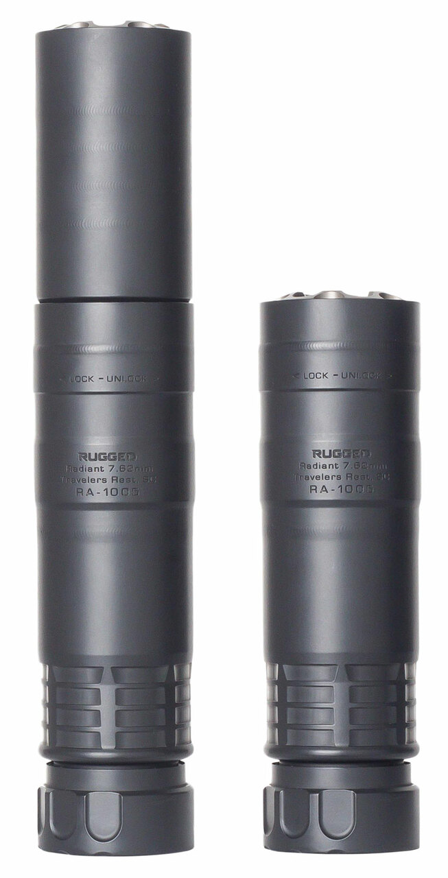 Rugged Suppressor Radiant7.62 7.62mm, 7.5" Length, 5/8x24 TPI, Black
