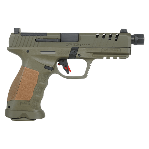 SAR 9x Socom 9mm, 5.2" Threaded Barrel, Olive Drab Green, 21rd - Firearm | The Gun Shop