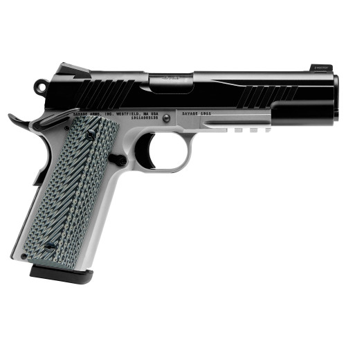 Savage 1911, 5" Barrel, Silver Frame, Black Slide, Picatinny Rail, 10rd - 1911 Guns | The Gun Shop