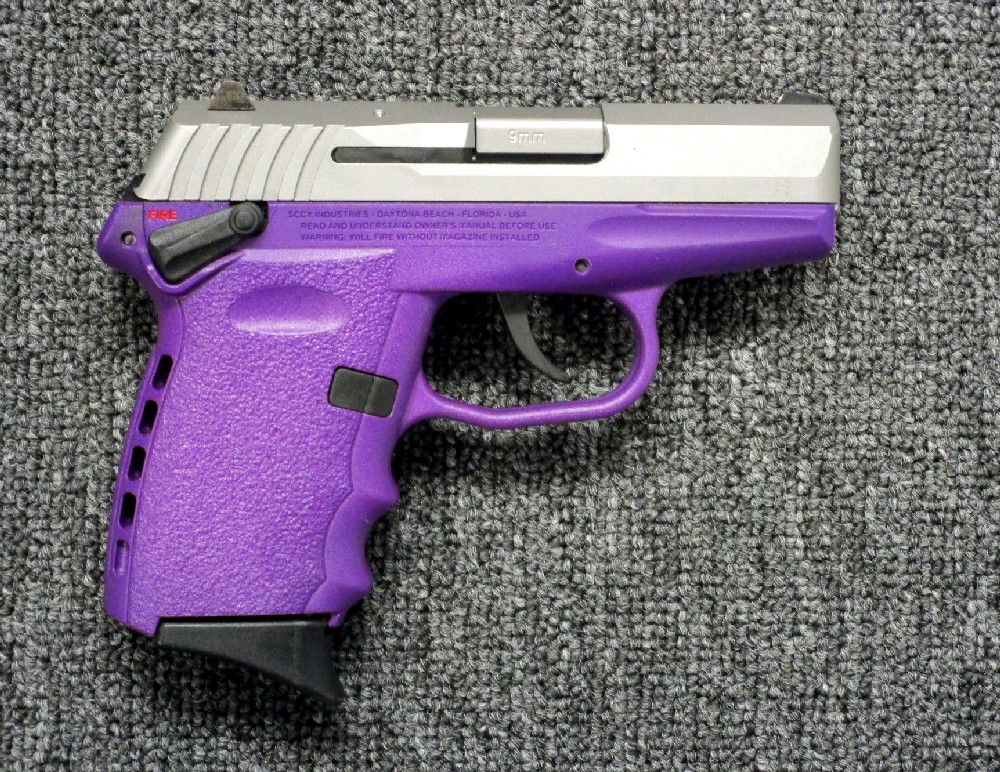 sccy-cpx-1-9mm-3-1-barrel-hard-nitride-slide-finish-purple-frame-10rd-mag-sccy-industries-IMG_0591 Preowned SCCY CPX-1, 9mm, 3.1″ Barrel, Satin Slide / Purple Frame, 10 ...