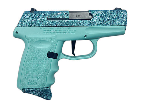 SCCY DVG-1 9mm, 3.1" Barrel, Cystal Blue, Glitter Steel Slide, 10rd - Concealed Carry Guns | The Gun Shop