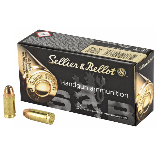 Sellier & Bellot Defense 9mm, 124gr, Jacketed Hollow Point, 50rd Box - Ammo | The Gun Shop