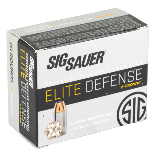 Sig Sauer Elite Defense 10mm, 200gr, V-Crown Jacketed Hollow Point, 20Bx/10Cs - Ammo | The Gun Shop