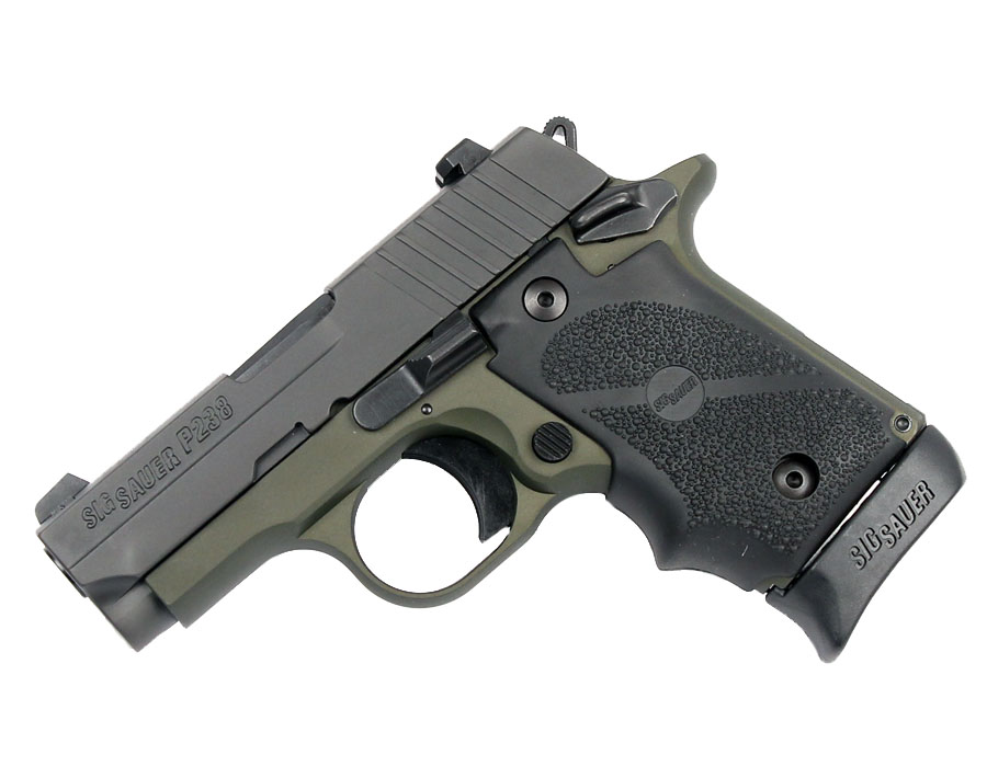 Sig Sauer P238 .380ACP Army Green, Night Sights, SAO - Top Gun Supply