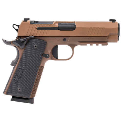 Sig Sauer 1911 X-Carry 45 ACP, 4.25" Barrel, Coyote Frame, Optics Ready, Black G10 Grip, 8rd - Firearm | The Gun Shop