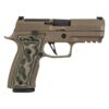Sig Sauer, P320 AXG Scorpion, Custom Works, Striker Fired, 9mm, 3.9" Barrel, AXG Modular Aluminum Grip, Flat Dark Earth, Optic Ready Compatible with Delta Point PRO and ROMEO1 PRO Optics, X-Ray 3 Night Sights, 17Rd, 3 Magazines