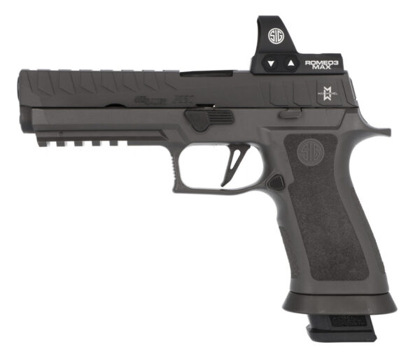 Sig Sauer, P320 X5, Semi-automatic, Striker Fired, Full Size, 9mm, 5" Barrel, Polymer Frame, Black Color, Ambidextrous Controls, Fiber Optic Sights, Sig Romeo 3 Max Red Dot Sight, 21Rd, 4 Magazines