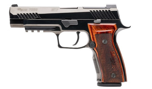 Sig Sauer P320 M17 Ceremonial 9mm, 4.7" Barrel, Black, Optic Ready, Walnut Grip, 21rd - Collector Guns | The Gun Shop